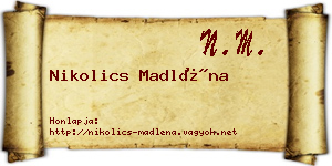 Nikolics Madléna névjegykártya